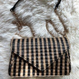 H&M Striped Straw Shoulder Bag
